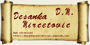 Desanka Mirčetović vizit kartica
